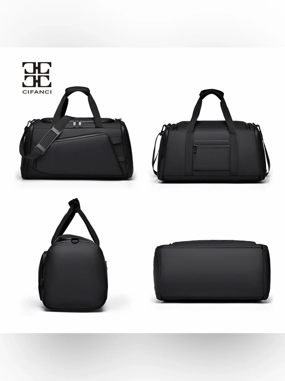 Olive Green Gym Bag with Black Trim - Shoe Compartment